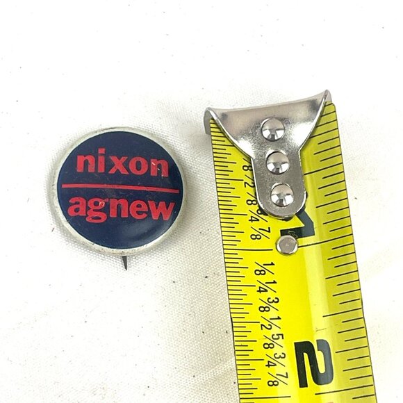 Nixon Agnew Campaign Pinback Button Vintage Political Memorabilia Red & Blue Rou - Picture 4 of 6